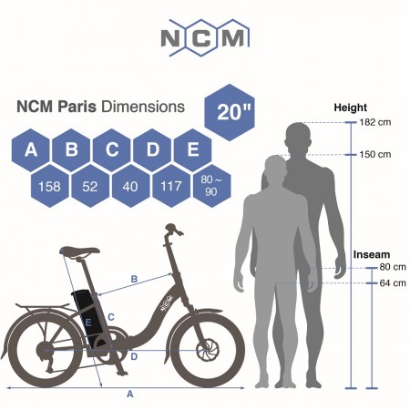 NCM Paris Plus 20 Zoll E-Faltrad Dunkel Blau