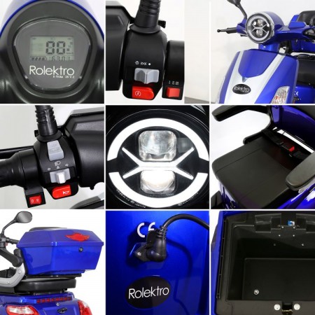 Rolektro, E-Trike 25 V.2 Bleigel, Blau, 60V-20Ah, 1000 Watt