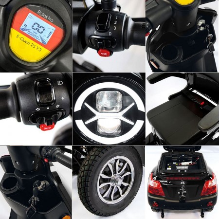 Rolektro, E-Quad 25 V.3 Lithium, Schwarz, 60V-30Ah Akku, 1000 Watt