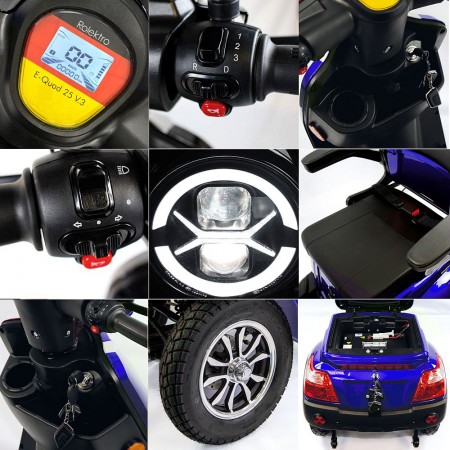 Rolektro, E-Quad 25 V.3 Lithium, Blau, 60V-30Ah Akku, 1000 Watt